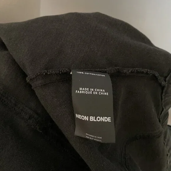 Neon Blonde High Flyer Oversized Denim Jacket Washed Black - Picture 10 of 10